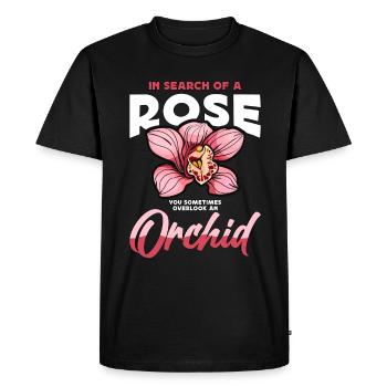 Orchids In Search Of A Rose You Sometimes Garden - Men's Premium Organic T-Shirt - black - Front - Nico (187cm)
