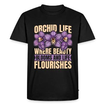 Orchid Life Where Beauty Blooms And Orchid Plants - Men's Premium Organic T-Shirt - black - Front - Nico (187cm)