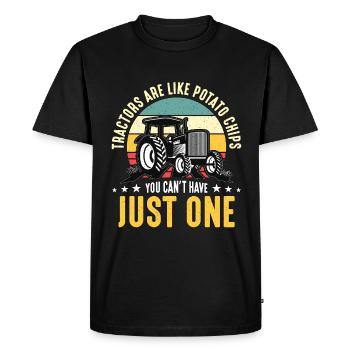 Les tracteurs de moissonneuse-batteuse sont comme la culture de croustilles - T-shirt Premium bio Homme - noir - Devant - Nico (187cm)