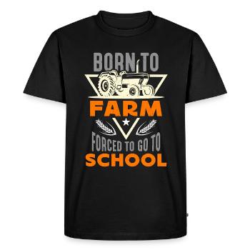 Moissonneuse-batteuse née à la ferme forcée à l’opérateur de tracteur - T-shirt Premium bio Homme - noir - Devant - Nico (187cm)