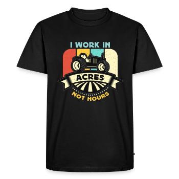 Moissonneuse-batteuse Je travaille en acres et non en heures Agriculteurs rétro - T-shirt Premium bio Homme - noir - Devant - Nico (187cm)