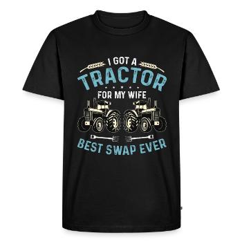 Moissonneuse-batteuse J’ai un tracteur pour ma femme Vie d’agriculteur - T-shirt Premium bio Homme - noir - Devant - Nico (187cm)