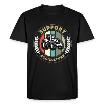 Harvester Support Agriculture Farming Life Farmer - Men's Premium Organic T-Shirt - black - Front - Nico (187cm)