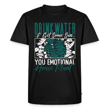 Les plantes d’intérieur boivent de l’eau et obtiennent un pot de fleurs de soleil - T-shirt Premium bio Homme - noir - Devant - Nico (187cm)