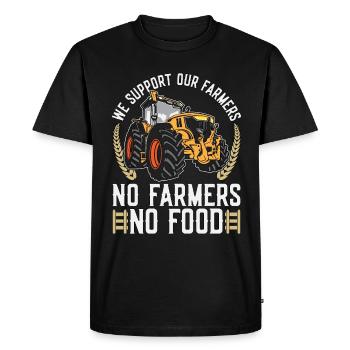 Moissonneuse-batteuse Nous soutenons nos agriculteurs Opérateur de tracteur - T-shirt Premium bio Homme - noir - Devant - Nico (187cm)