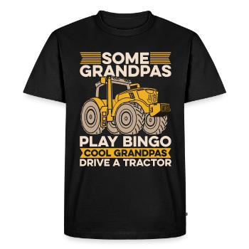 Moissonneuse, Certains grands-pères jouent au bingo, à la vie agricole - T-shirt Premium bio Homme - noir - Devant - Nico (187cm)