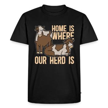 La maison de la moissonneuse est l’endroit où notre troupeau est en train de vivre - T-shirt Premium bio Homme - noir - Devant - Nico (187cm)