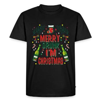 Merry Drunk In Christmas - Men's Premium Organic T-Shirt - black - Front - Nico (187cm)