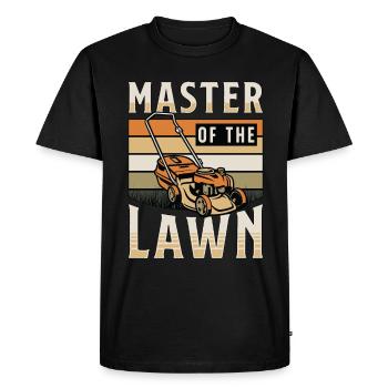 Tondeuse Maître De La Pelouse Herbe Tonte Tonte De Pelouse - T-shirt Premium bio Homme - noir - Devant - Nico (187cm)