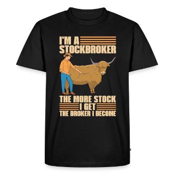 L’élevage bovin Je suis agent de change Les animaux de la ferme - T-shirt Premium bio Homme - noir - Devant - Nico (187cm)