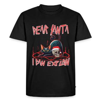 Cher Père Noël, je peux t’expliquer - T-shirt Premium bio Homme - noir - Devant - Nico (187cm)