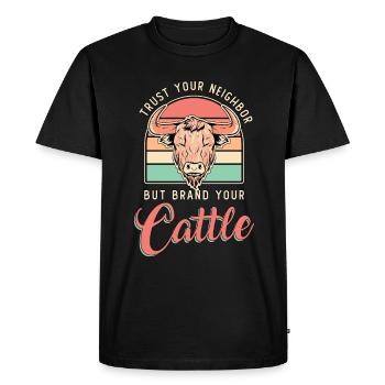 Élevage de bétail Faites confiance aux animaux de la ferme de vos voisins - T-shirt Premium bio Homme - noir - Devant - Nico (187cm)