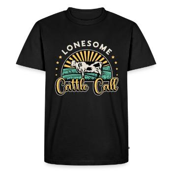Élevage de bétail Appel de bétail solitaire Animaux de la ferme - T-shirt Premium bio Homme - noir - Devant - Nico (187cm)