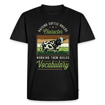 Élevage de bovins Élevage de bovins Constructions Producteur laitier - T-shirt Premium bio Homme - noir - Devant - Nico (187cm)
