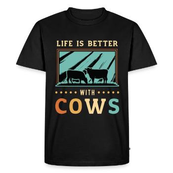 La vie des éleveurs de bétail est meilleure avec le bétail des vaches - T-shirt Premium bio Homme - noir - Devant - Nico (187cm)