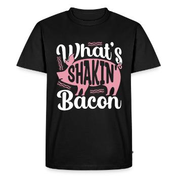 Pig Farming What's Shakin' Bacon Farm Products - Men's Premium Organic T-Shirt - black - Front - Nico (187cm)