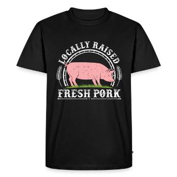 Pig Farming Locally Raised Fresh Pork Farm Animals - Men's Premium Organic T-Shirt - black - Front - Nico (187cm)