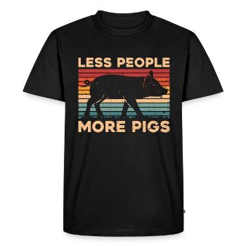 Pig Farming Less People More Pig Livestock Farming - Men's Premium Organic T-Shirt - black - Front - Nico (187cm)