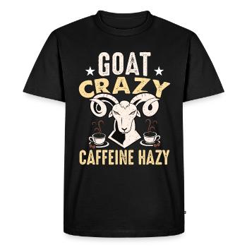Sheep And Goat Farming Goat Crazy Caffeine Farming - Men's Premium Organic T-Shirt - black - Front - Nico (187cm)