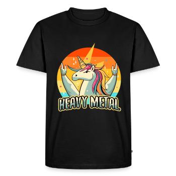 Licorne Heavy Metal - T-shirt Premium bio Homme - noir - Devant - Nico (187cm)