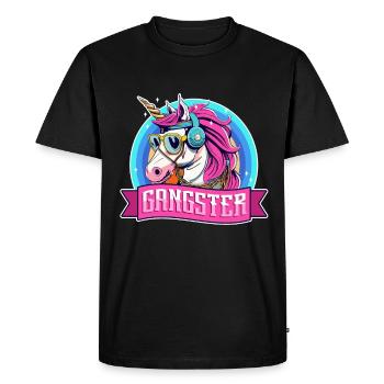 Licorne Gangsta - T-shirt Premium bio Homme - noir - Devant - Nico (187cm)