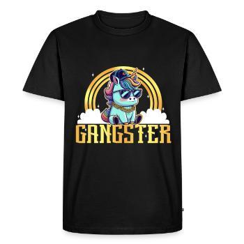 Licorne Gangsta - T-shirt Premium bio Homme - noir - Devant - Nico (187cm)