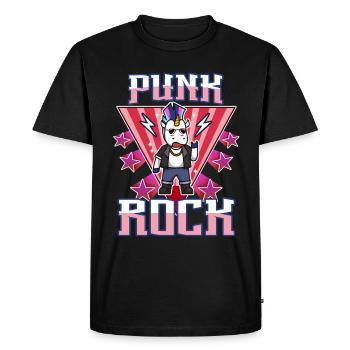 Punk Rock Unicorn - Men's Premium Organic T-Shirt - black - Front - Nico (187cm)