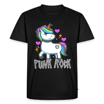 Punk Rock Unicorn - Men's Premium Organic T-Shirt - black - Front - Nico (187cm)