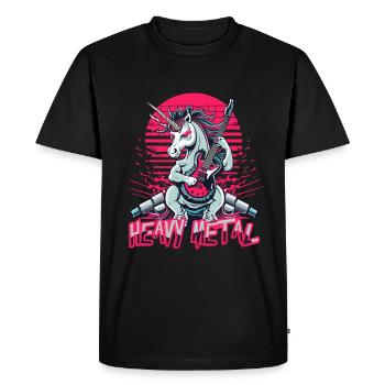 Licorne Heavy Metal - T-shirt Premium bio Homme - noir - Devant - Nico (187cm)