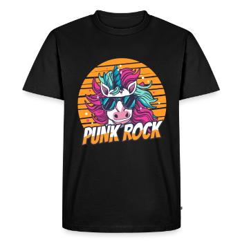 Punk Rock Unicorn - Men's Premium Organic T-Shirt - black - Front - Nico (187cm)