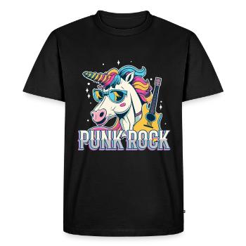 Punk Rock Unicorn - Men's Premium Organic T-Shirt - black - Front - Nico (187cm)