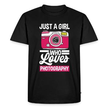 Drôle Photographie Photographe Photographe Cadeau - T-shirt Premium bio Homme - noir - Devant - Nico (187cm)