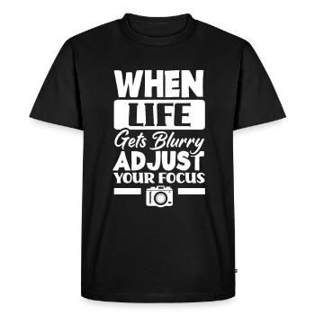 Drôle Photographie Photographe Photographe Cadeau - T-shirt Premium bio Homme - noir - Devant - Nico (187cm)