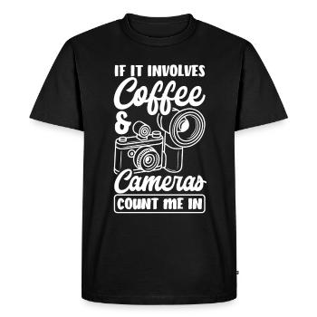 Drôle Photographie Photographe Photographe Cadeau - T-shirt Premium bio Homme - noir - Devant - Nico (187cm)