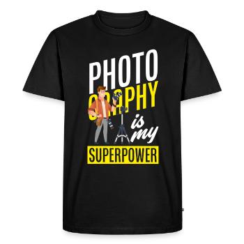 Drôle Photographie Photographe Photographe Cadeau - T-shirt Premium bio Homme - noir - Devant - Nico (187cm)