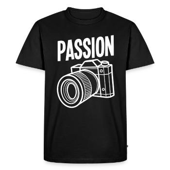 Drôle Photographie Photographe Photographe Cadeau - T-shirt Premium bio Homme - noir - Devant - Nico (187cm)