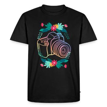 Drôle Photographie Photographe Photographe Cadeau - T-shirt Premium bio Homme - noir - Devant - Nico (187cm)