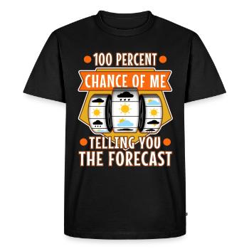 100 % de chances que je vous dise les prévisions - T-shirt Premium bio Homme - noir - Devant - Nico (187cm)