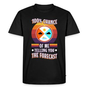 100 % de chances que je vous dise les prévisions - T-shirt Premium bio Homme - noir - Devant - Nico (187cm)