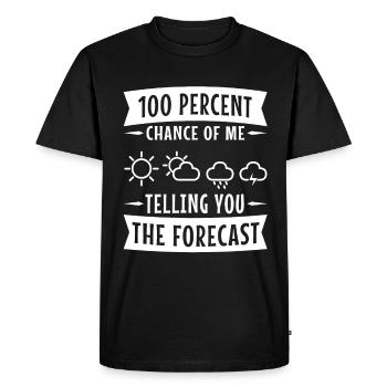 100 % de chances que je vous dise les prévisions - T-shirt Premium bio Homme - noir - Devant - Nico (187cm)
