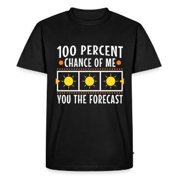 100 % de chances que je vous dise les prévisions - T-shirt Premium bio Homme - noir - Devant - Nico (187cm)