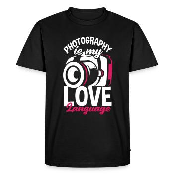 Drôle Photographie Photographe Photographe Cadeau - T-shirt Premium bio Homme - noir - Devant - Nico (187cm)