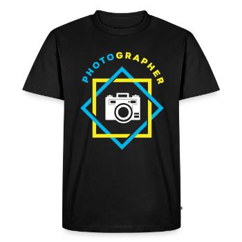 Drôle Photographie Photographe Photographe Cadeau - T-shirt Premium bio Homme - noir - Devant - Nico (187cm)