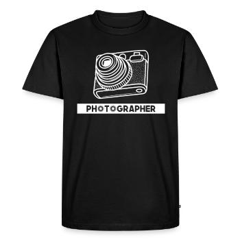 Drôle Photographie Photographe Photographe Cadeau - T-shirt Premium bio Homme - noir - Devant - Nico (187cm)