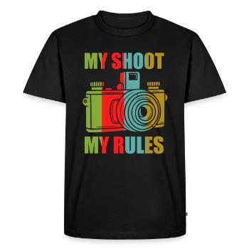 Drôle Photographie Photographe Photographe Cadeau - T-shirt Premium bio Homme - noir - Devant - Nico (187cm)