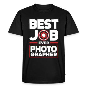 Drôle Photographie Photographe Photographe Cadeau - T-shirt Premium bio Homme - noir - Devant - Nico (187cm)