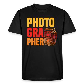 Drôle Photographie Photographe Photographe Cadeau - T-shirt Premium bio Homme - noir - Devant - Nico (187cm)