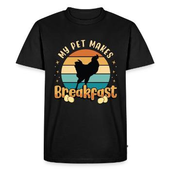 Aviculteur Mon animal de compagnie fait le poulailler pour le petit-déjeuner - T-shirt Premium bio Homme - noir - Devant - Nico (187cm)