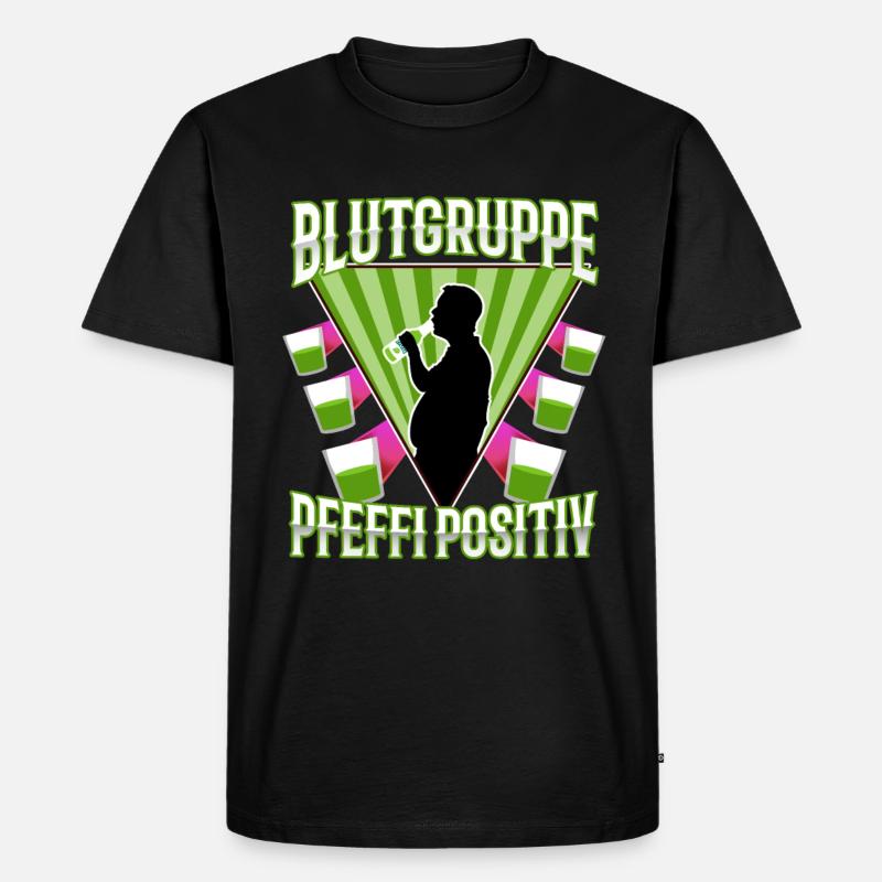 Blutgruppe Pfeffi Positiv - Männer Premium Bio T-Shirt - Schwarz