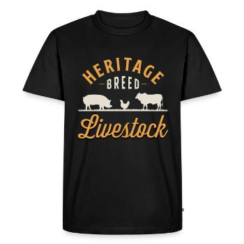 Éleveur Patrimoine Élevage Éleveurs - T-shirt Premium bio Homme - noir - Devant - Nico (187cm)